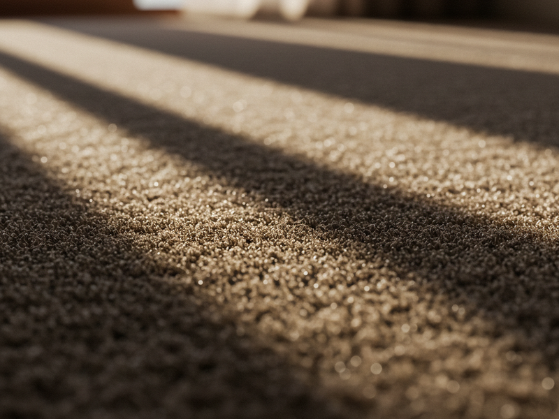 Closeup image of shag carpet fibers